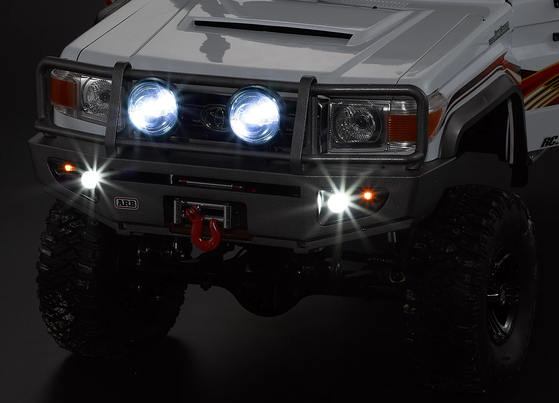 Killerbody 48718 1/10 RC Crawler Parts Alloy Bumper W/LEDS Upgrade Sets Fit For  LC70，Truck and SUV Traxxas TRX-4 Chassis