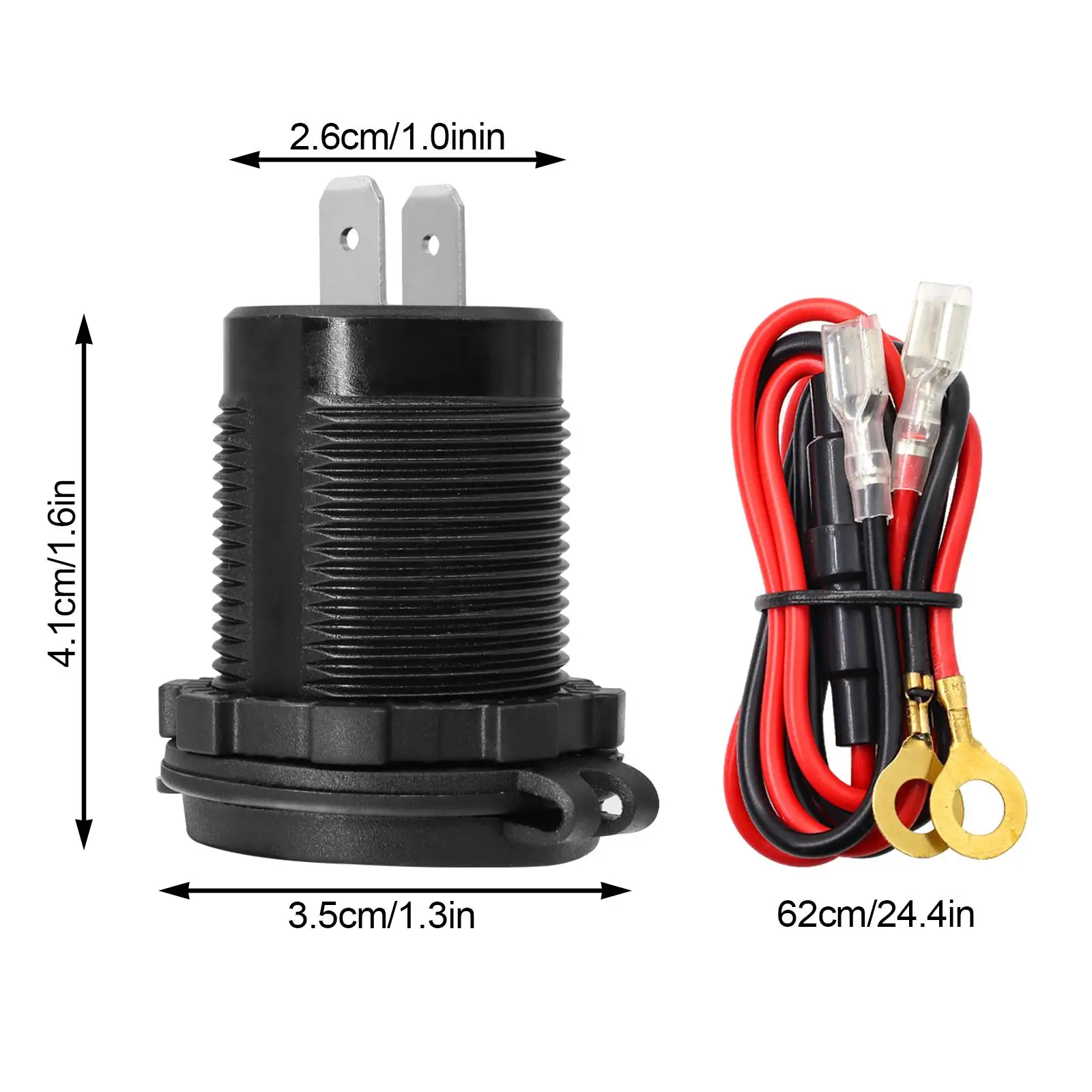 12V 24V Car Quick Charge Dual USB Waterproof Outlet Charger Socket Power Fast Charge with Adapter Aluminum Voltmeter QC3.0 Auto