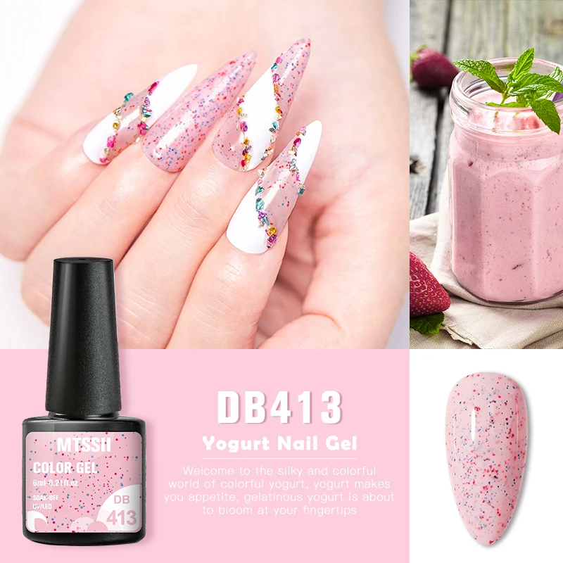 6ml Summer Yogurt Gel Nail Polish Semi Permanent Cheese Gel Polish Lamp Varnishes Soak Off Nail Art Manicure Top Coat DIY Gel