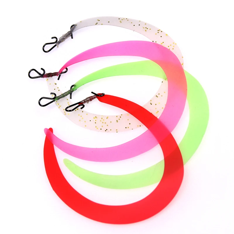 10PCS Saltwater Fishing M Pretied Fishing Fly Wiggle Tails Lure / Jig Tails with Quick Snap for Predator Pike Trout Bass