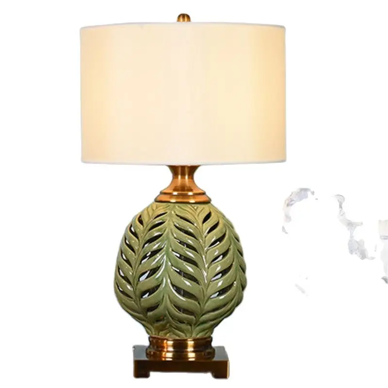 

Modern American Country Green Ceramic Table Lamp Bed Room Hotel Foyer Study Exotic Desk Reading Night Light LD153