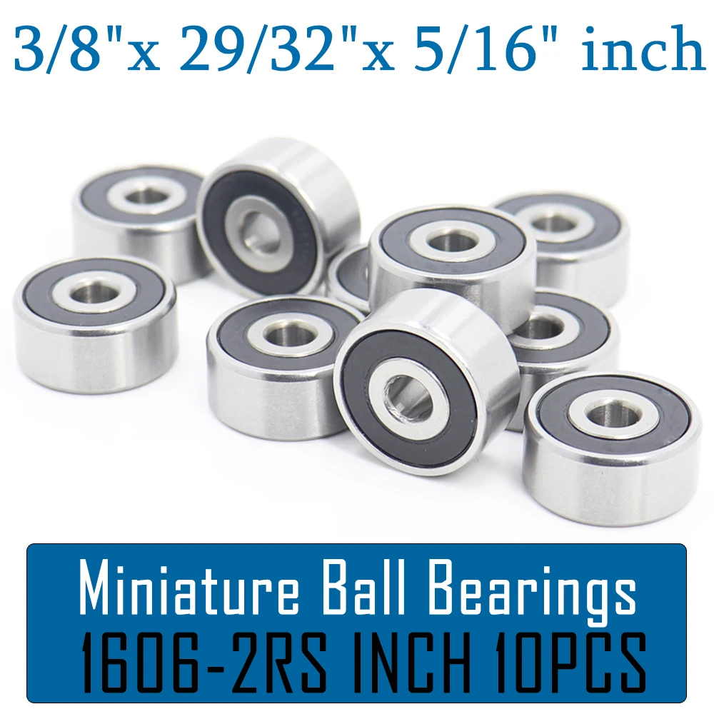 1606 2RS ( 10 PCS ) Miniature Ball Bearings 9.525*23.019*7.938 mm 1606 RS Bearing