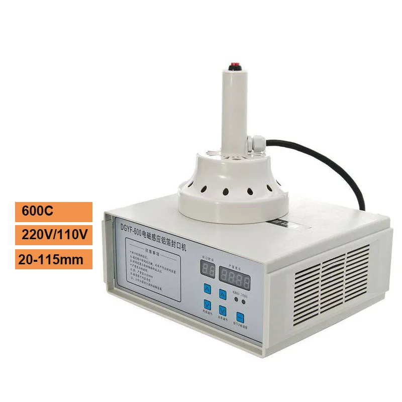 

600C Continuous Electromagnetic Induction Sealer Machine 20-115mm Aluminum Foil Sealing Machines for Bottles