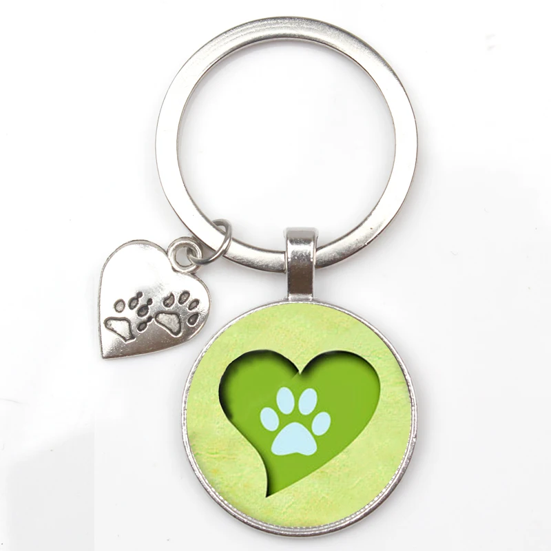 جديد الحب قلادة المفاتيح باو طباعة حلقة رئيسية الكلب زوجين الفضة مطلي المفاتيح لأصدقائك هدايا عيد الميلاد للأصدقاء