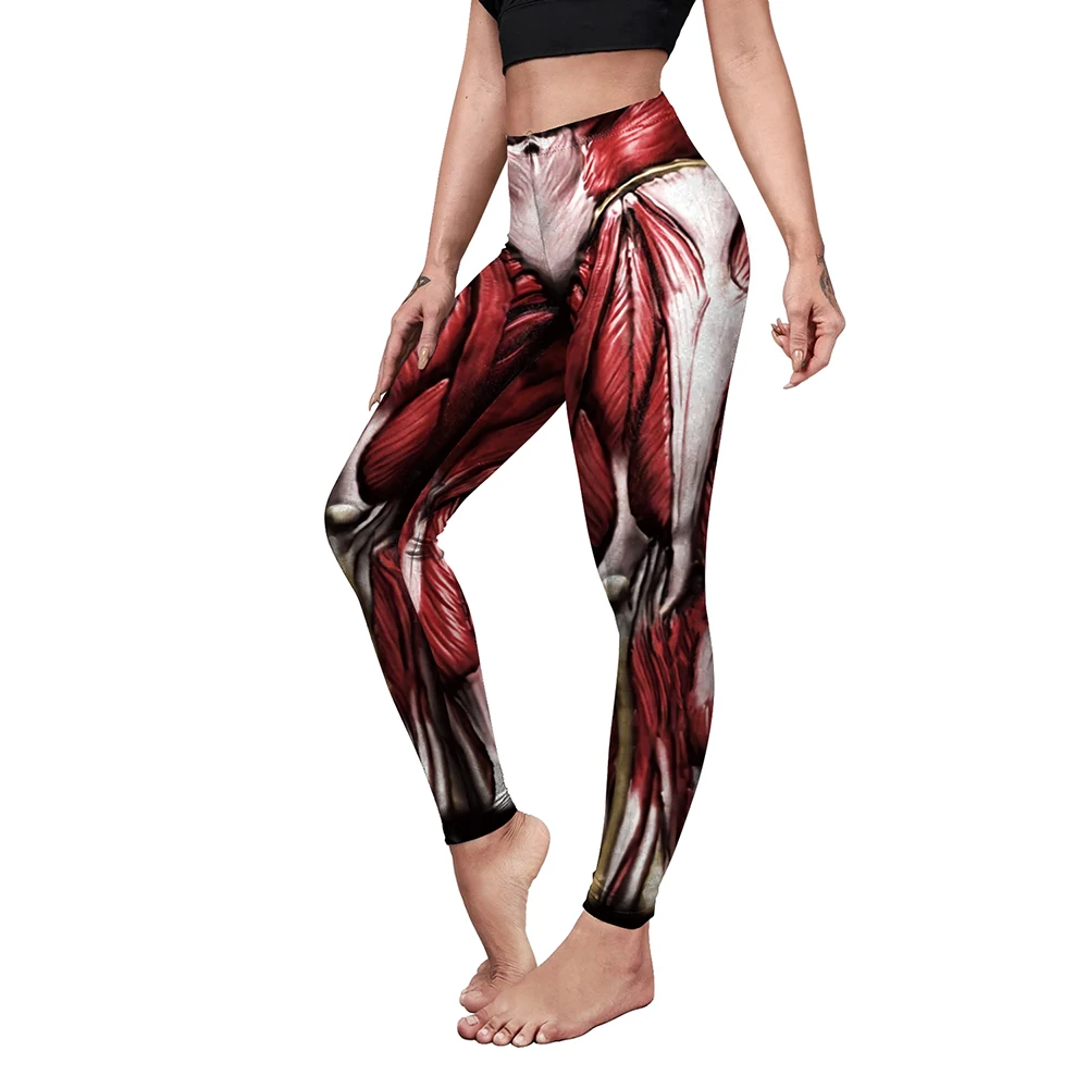 [You're My Secret] New 3D Muscle Printed Leggings Classic Attack on Titan Cosplay Sexy Leggin Tights Push Up Fitness Women Pants