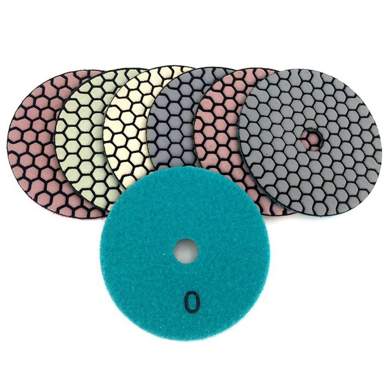 6 Pcs 100 Mm Dry Polishing Pad 4 Inch Sharp Type Diamond Polishing Pads For Granite Marble Sanding Disc For Stone