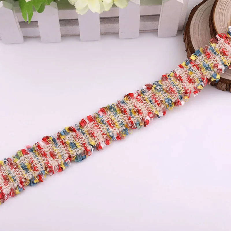 2Yards Crocheted Ribbon for Decoration, DIY Clothing Accessories, Gold Line + Polyester, Eco-Friendly Webbing, Lace Trim