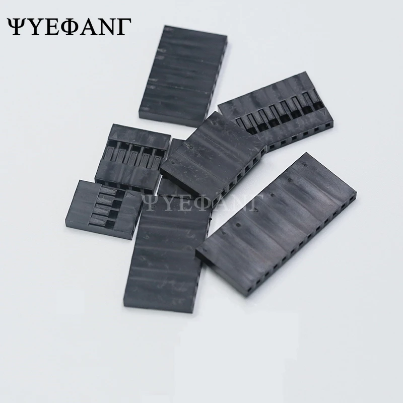 50PCS Dupont Plastic Shell 2.54mm Single Row Dupont Connector 1P/2P/3P/4P/5P/6P/7P/8P/9P/10P Housing