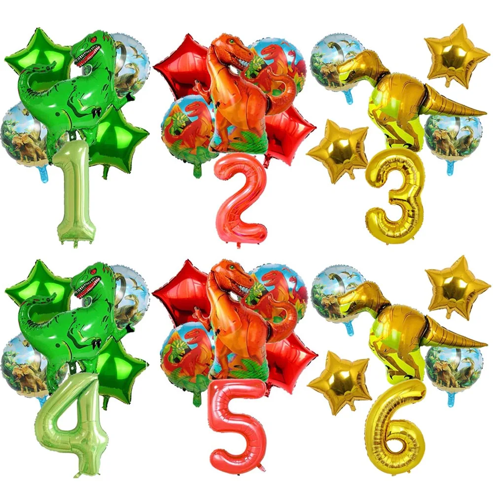 

Big Dinosaur Foil Balloons 40inch Number Balloon Dinosaur Jungle Animal Party Dino Theme Birthday Party Decorations Kids Globos