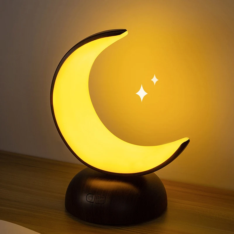 Moon Night Light Portable Cute Baby Kids Desk Lamps Bedroom Bedside LED Table Lamp USB Charging Desktop Sleeping Lamp Home Decor