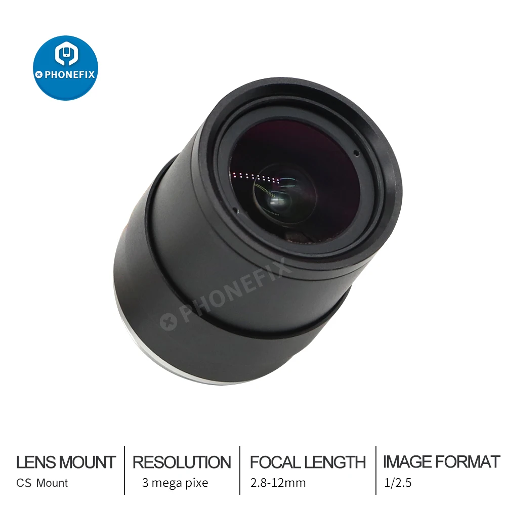 보안 IP 카메라 산업용 기계 비전 이미징용 수동 다초점 CS 마운트 렌즈, 메가픽셀 CCTV 렌즈, 1/2.5 인치 F1.4, 2.8-12mm