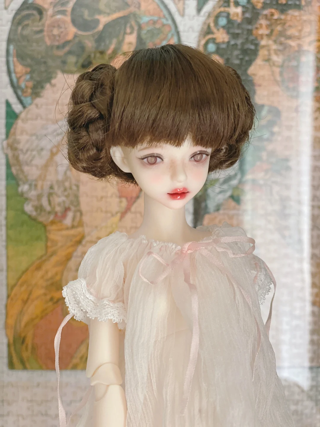 D03-P595 kinderen speelgoed BJD DD SD MSD 1/12 1/8 1/6 1/4 1/3 pop Foto props Accessoires Goudbruin twist vlecht haar 1 stks