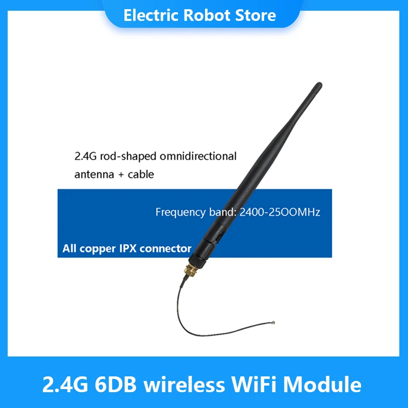 Módulo de Draadloze Wifi de 2,4G y 6DB, antena omnidireccional de alta ganancia, staaf-vormige Vouwen, antena externa, interfaz Sma Naar Ipex