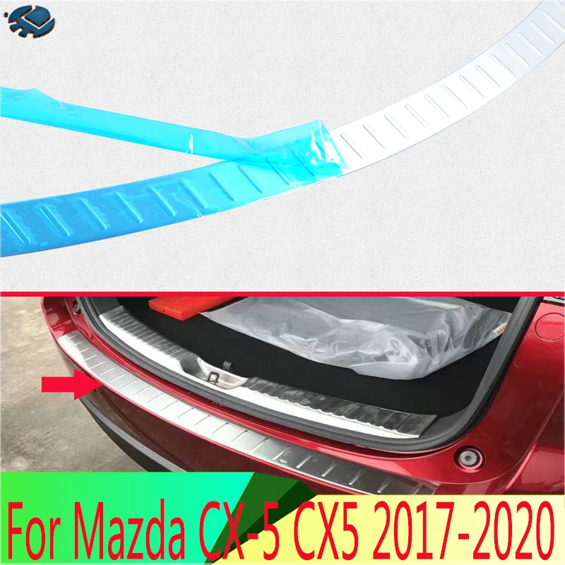 

For Mazda CX-5 CX5 2017-2020 Stainless steel rear bumper protection window sill outside trunks decorative plate pedal