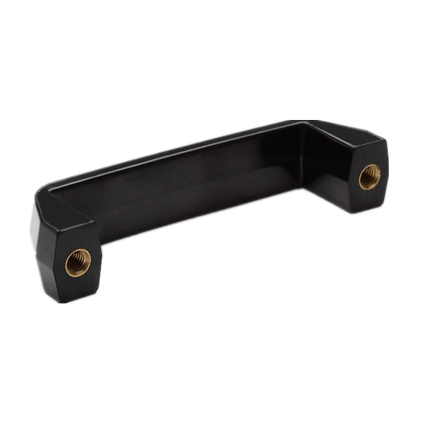 Cabinet Pull Black Cabinet Handle Bakelite Pull Handle 120mm Hole Center for Industrial Machine, M8 Thread, Heat Resistant