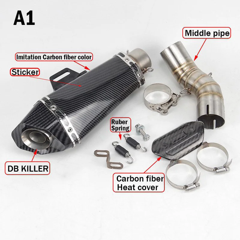 For Z900 Slip-on 51mm Motorcycle Exhaust Muffler Middle Link Pipe Escape with DB killer for Kawasaki Z900 2017 2018 2019