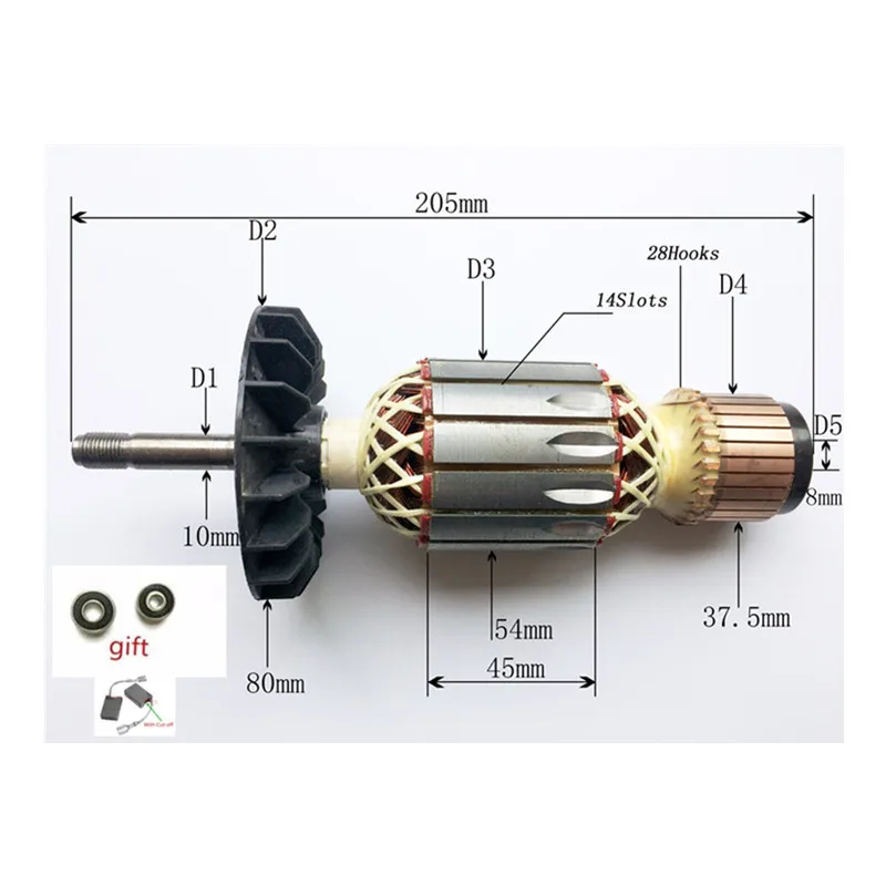 

AC220-240V Rotor Armature Replace for Bosch GWS18-180 GWS19-180 GWS19-230 GWS2000-230 GWS21-180 GWS20-230 PWS18-230 PWS20-230