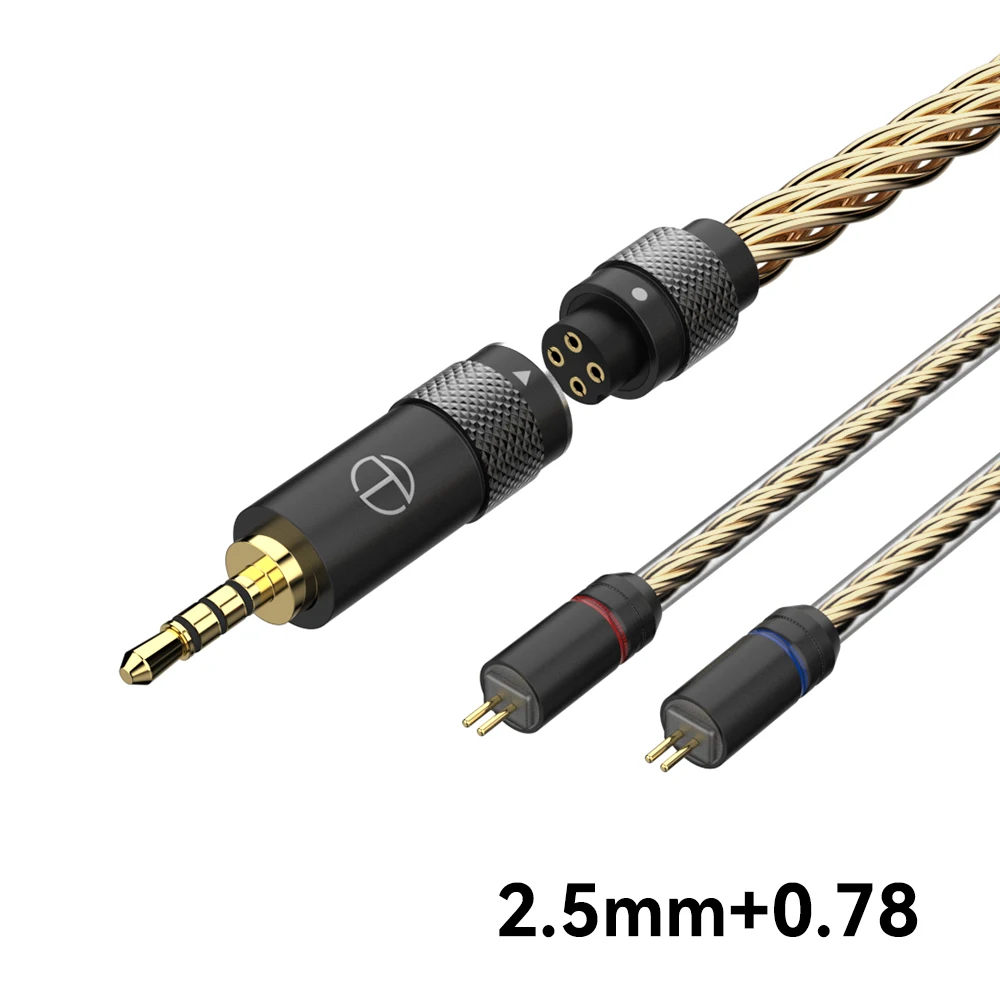 TRN TX 8 Core Monocrystalline Copper Plated Real Gold Upgrade 4.4 MMCX QDC Detachable Replaceable Plug Design Cable TRN TA2 TA1