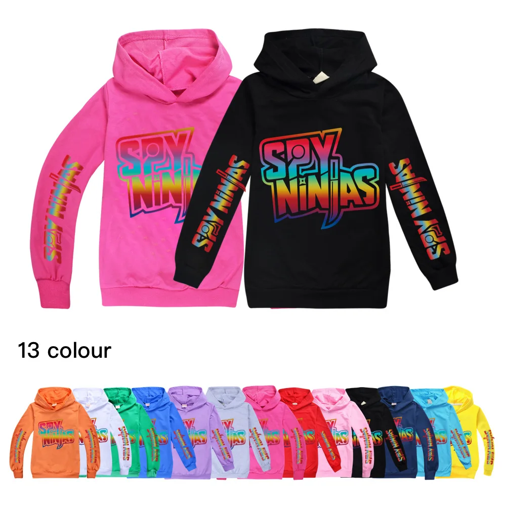 Boys Hoodies SPY NINJA Cartoons Pattern Autumn Outwear Children Sweatshirts for Kids Clothes girl Boy T-shirt Cotton Pullovers