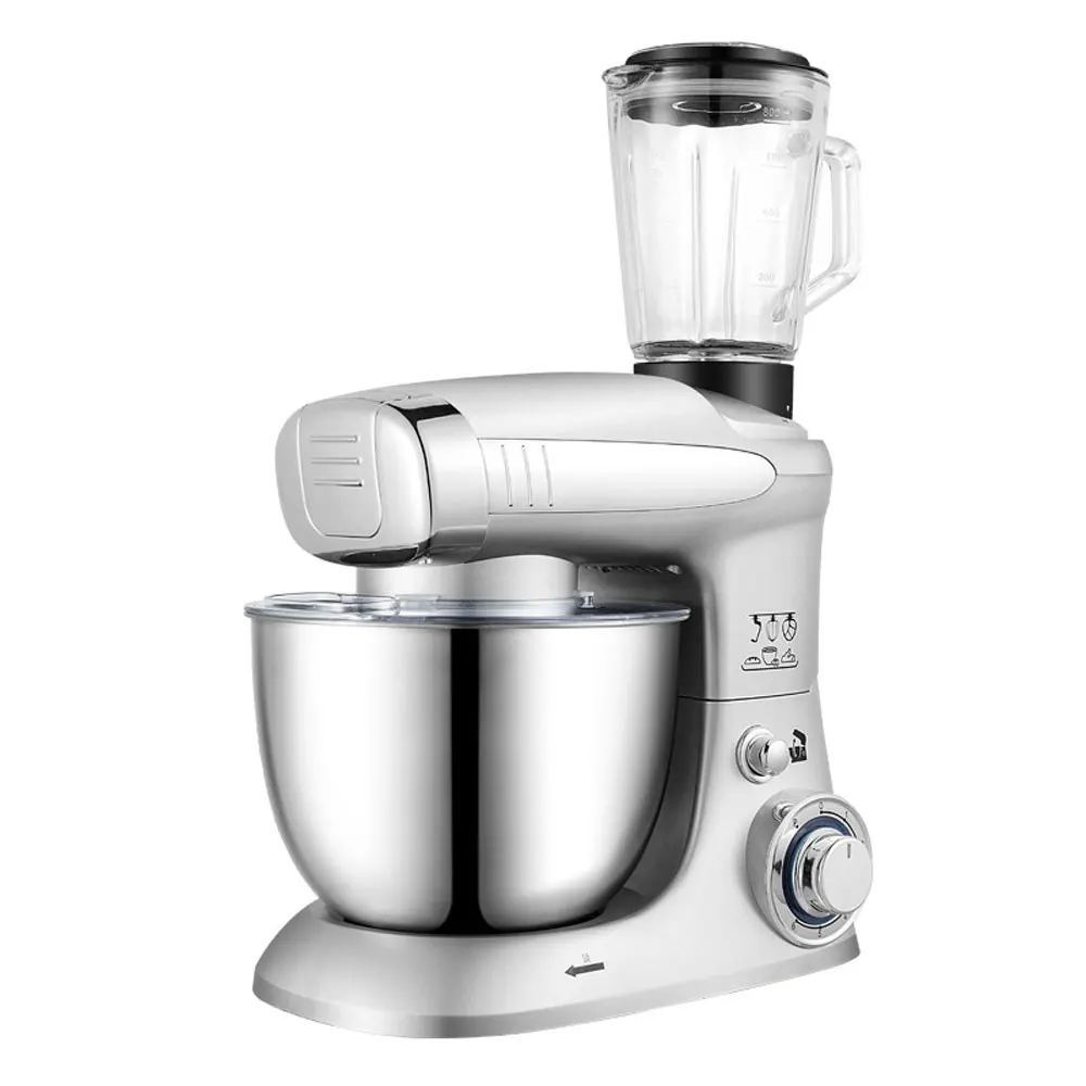 Stand Mixer Stainless Steel Bowl 6-Speed Kitchen Food Blender Cream Egg Whisk Cake Dough Kneader Bread Maker