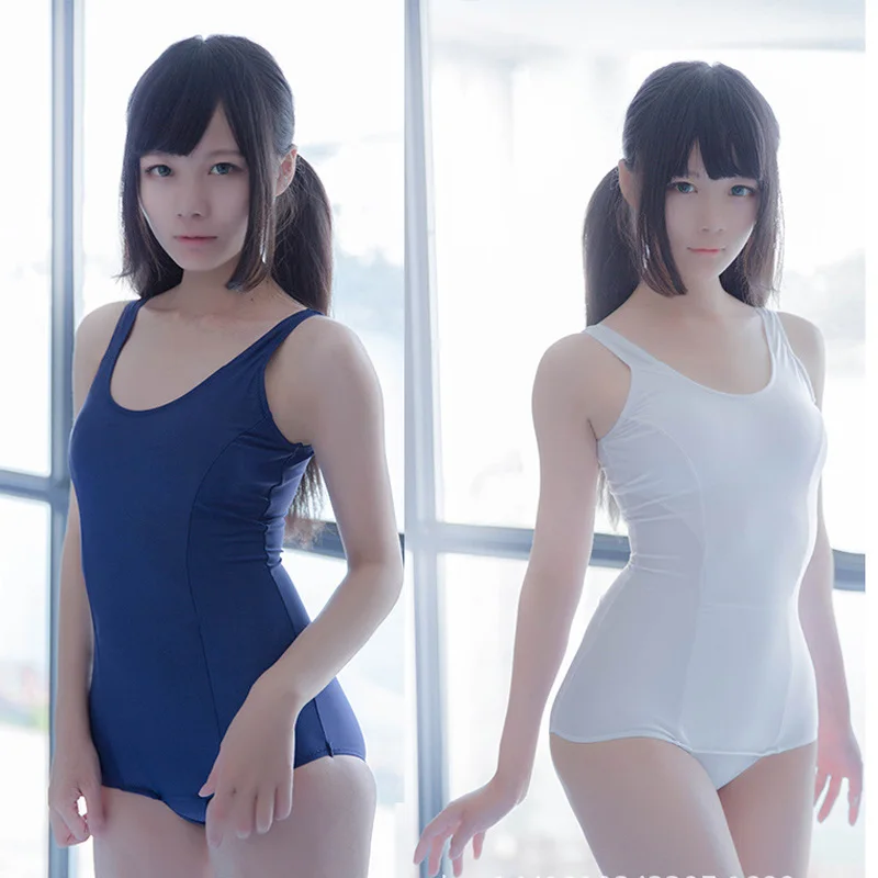 

Women's Monokini Rompers Japanese Swimsuit Bodysuit Sukumizu Swimwear Jumpsuit Costume Sexy CostumesCostumes One Piece Swimsuit