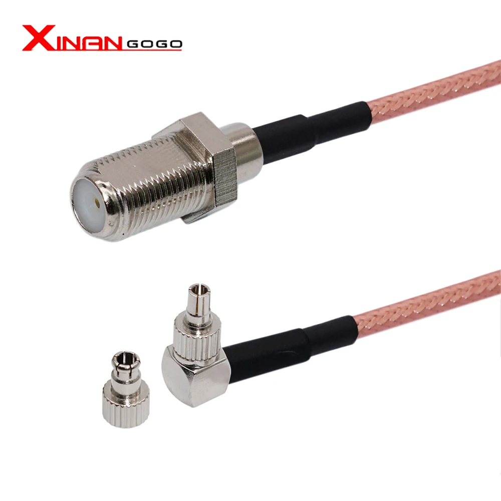  10pcs RF Coaxial cable F female to CRC9/TS9 two Dual connector RG316 pigtail cable 15cm