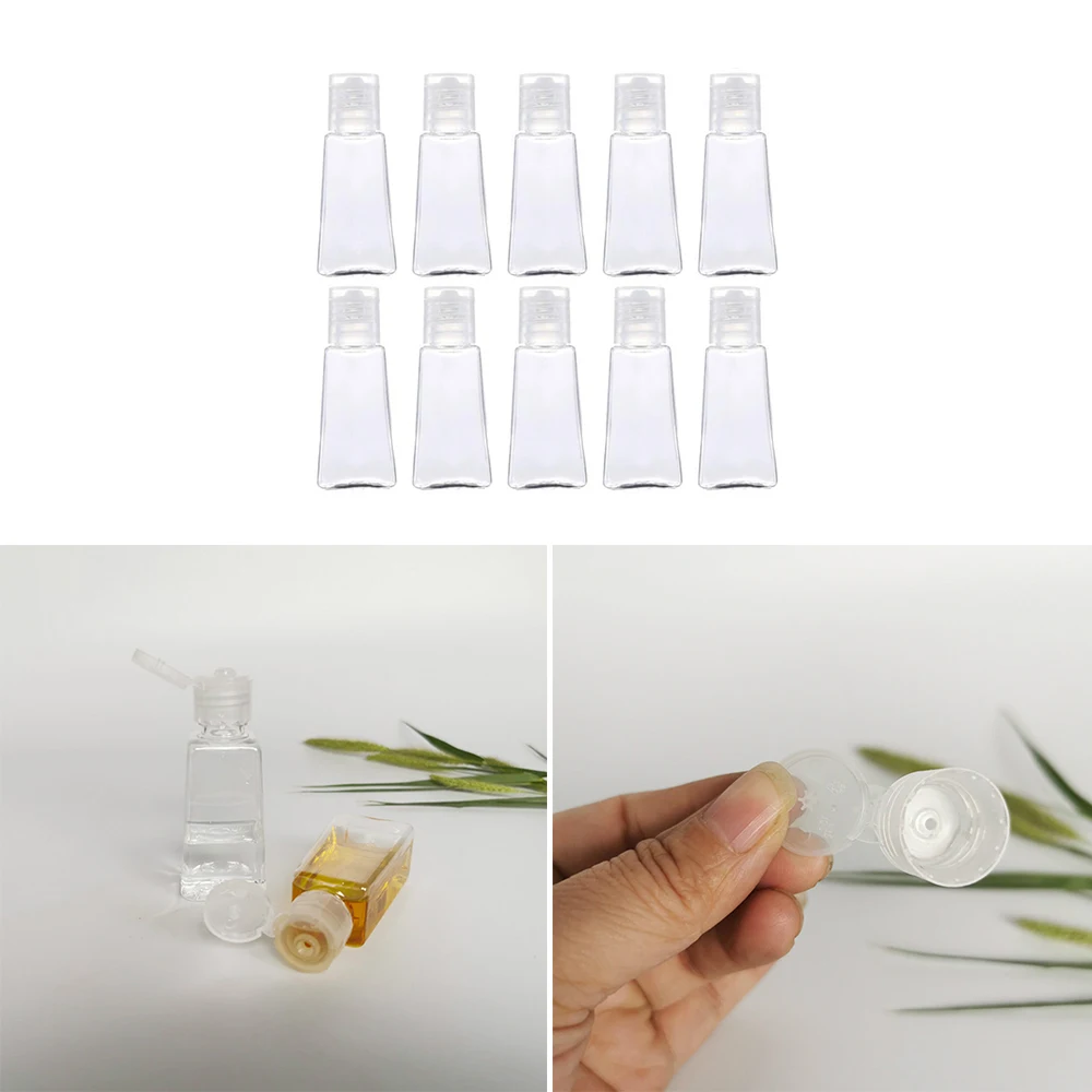 10/20pcs 30ml Trapezoidal Empty Hand Sanitizer Bottles Refillable Plastic Liquid Storage Container Transparent Gel Bottles