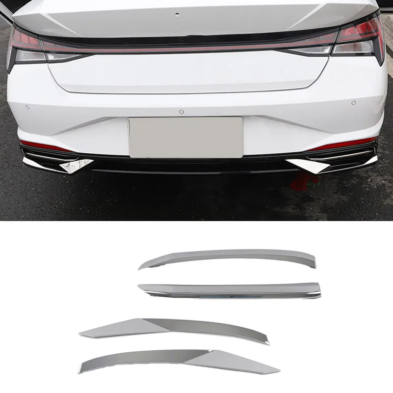 Vtear-Aço Inoxidável Car Bumper Trim Traseiro, Cauda Falsa, Estrutura da Garganta, Trim Styling, Acessórios Exteriores para Hyundai Elantra, 2021