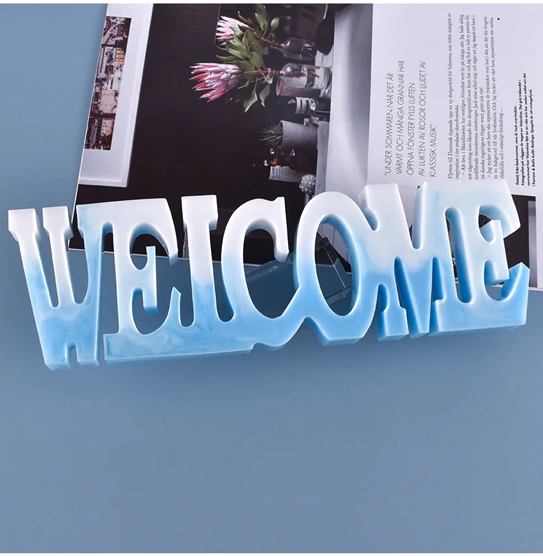 WELCOME Silicone Mold Epoxy Production Can Be Used For House Signs Stores Door Sign Decorations and Cake Fudge Making