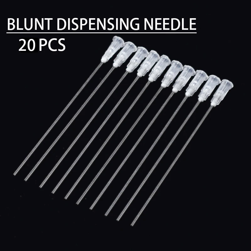 

10/20pcs 100MM Glue Syringe Needle Tips White Stainless Steel Blunt Dispensing Needles For Gluing Filling Ink Oil Welding Flux