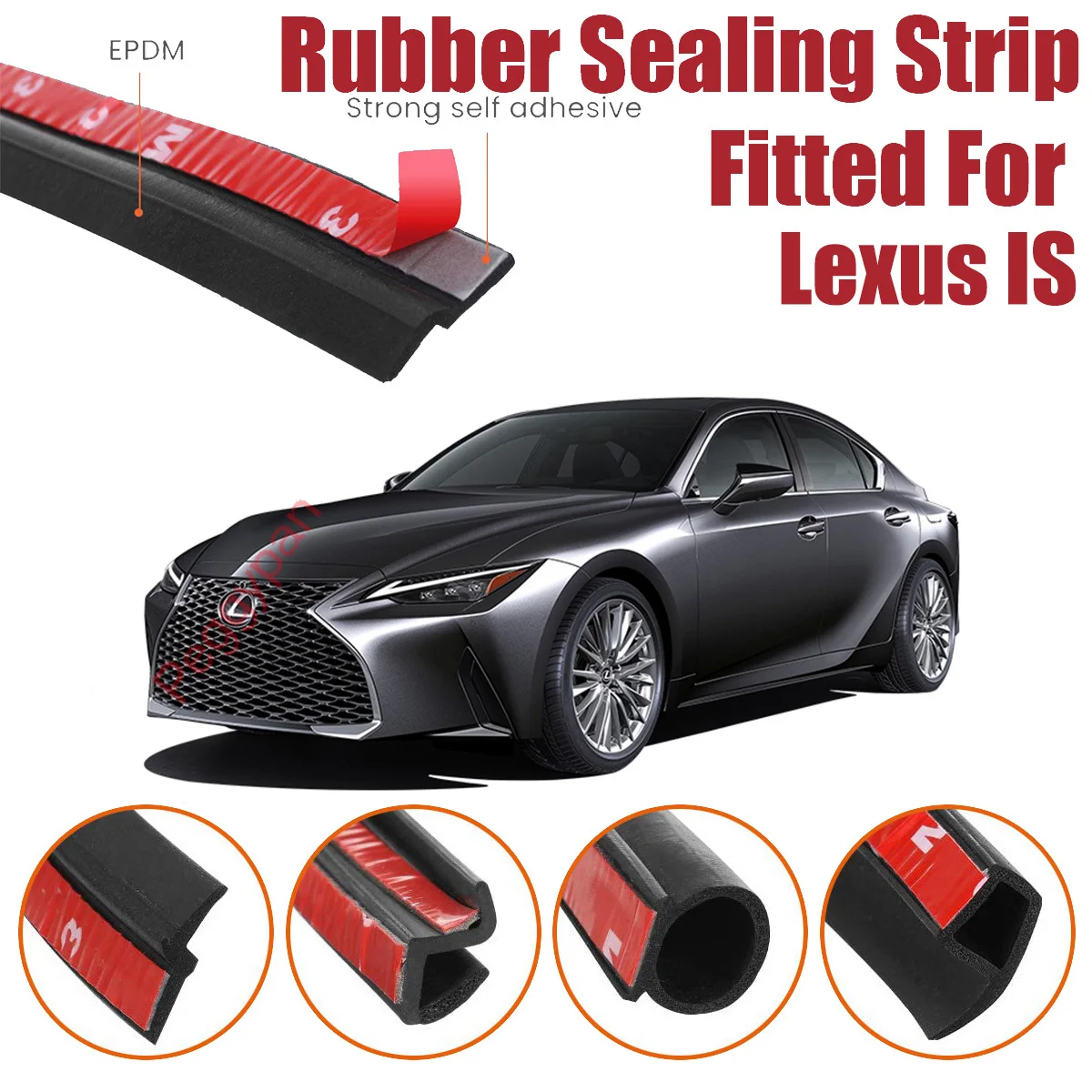 

Door Seal Strip Kit Self Adhesive Window Engine Cover Soundproof Rubber Weather Draft Wind Noise Reduction For Lexus IS