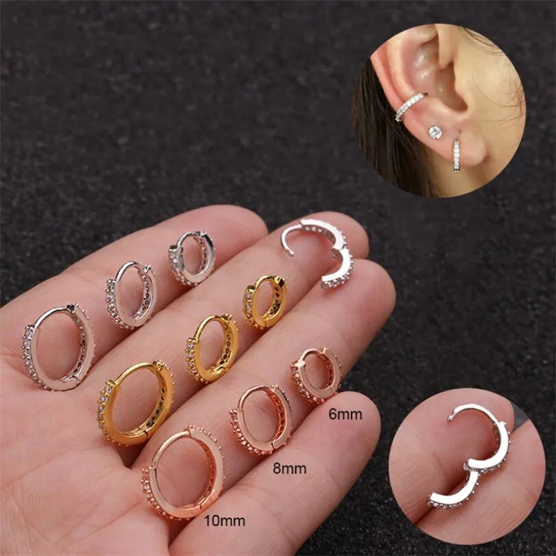 Stainless Steel Septa Click Ring nose Labret Tragus Cartilage Daith Helical Ear Stud Body Piercing Jewelry For Woman