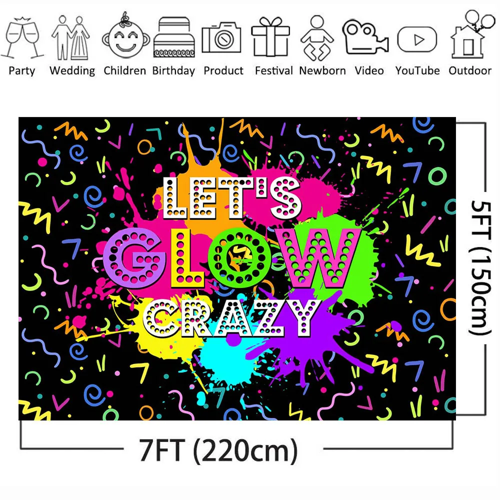 Блестящий неовечерние чный фон для фотосъемки с цветными брызгами граффити для девушек фотосессия студийный Декор