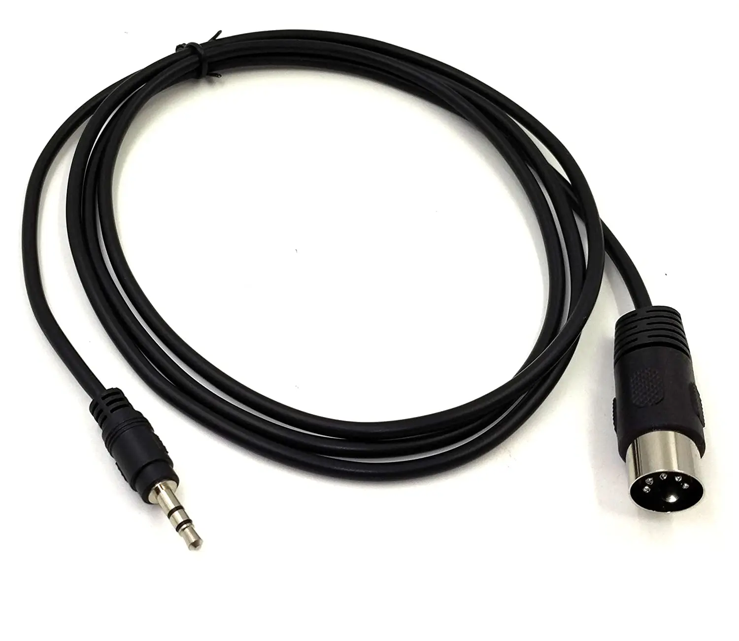 MIDI Cable, 1.5M/5Ft 5-Pin DIN Plugs Male to 3.5mm 1/8 inch TRS Male Jack Stereo Plug Converter Cable Audio Cable (DIN-3.5mm)