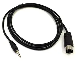 MIDI Cable, 1.5M/5Ft 5-Pin DIN Plugs Male to 3.5mm 1/8 inch TRS Male Jack Stereo Plug Converter Cable Audio Cable (DIN-3.5mm)