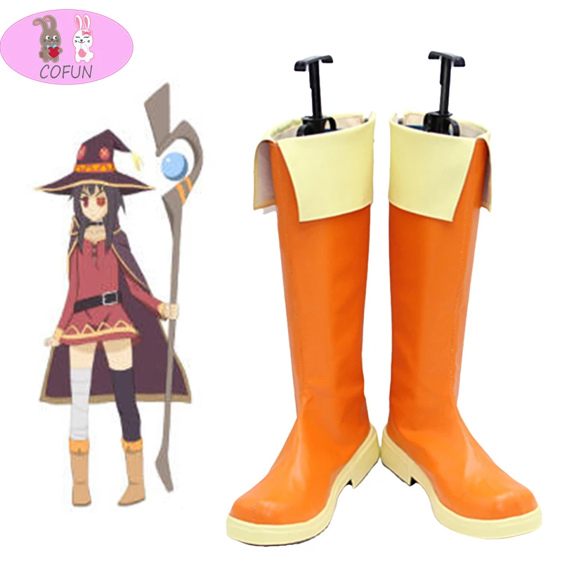 COFUN New Kono Subarashii Sekai ni Shukufuku wo Megumin Cosplay Boots Anime Shoes Custom Made