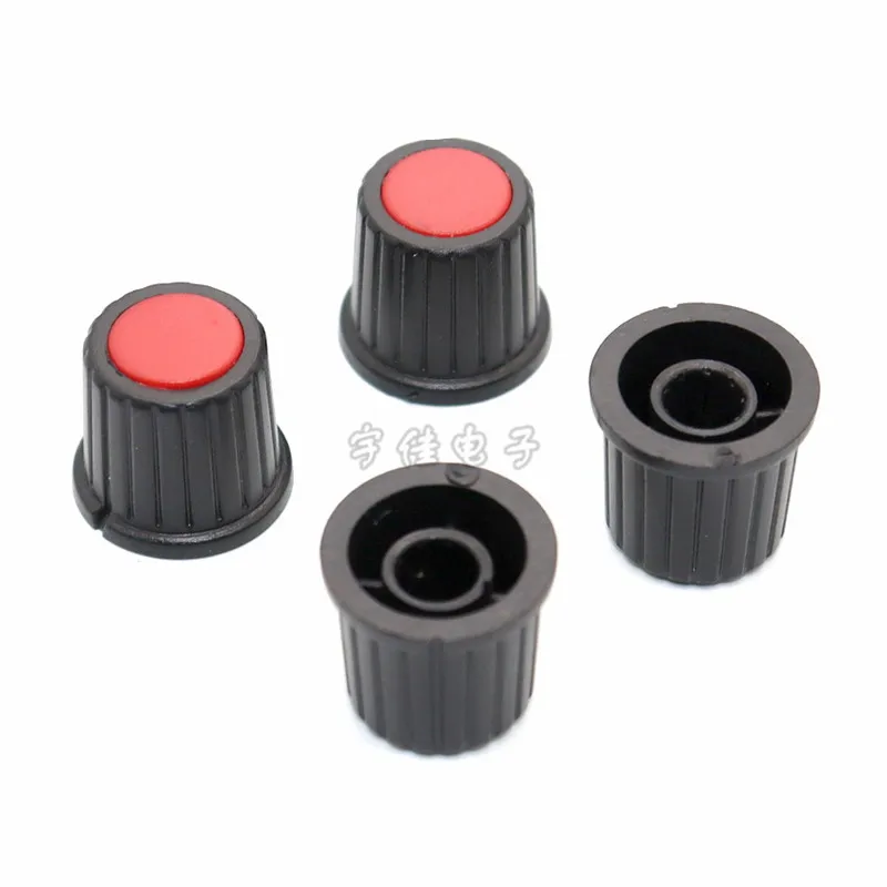 10 Piece 17 * 15.5mm two-color plastic knob flower shaft inner hole 6mm potentiometer band switch panel adjustment knob