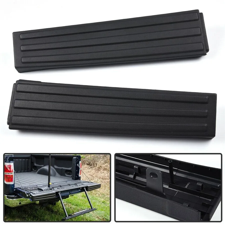 2 Pcs Black Tailgate Moulding Cap For Ford F-150 2009-2014 ABS Plastic Ready To Be Painted