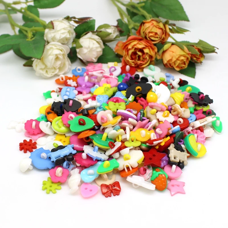 50PCS/lot Plastic Buttons Children\'s Apparel Sewing Accessories Decorative Buttons Sewing diy Accessories Scrapbooking