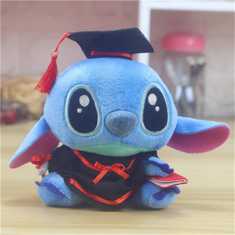 

12piece Disney 11cm Lilo and Stitch toys cute graduate stitch stuffed soft toys funny keychain pendant toys gift for kids