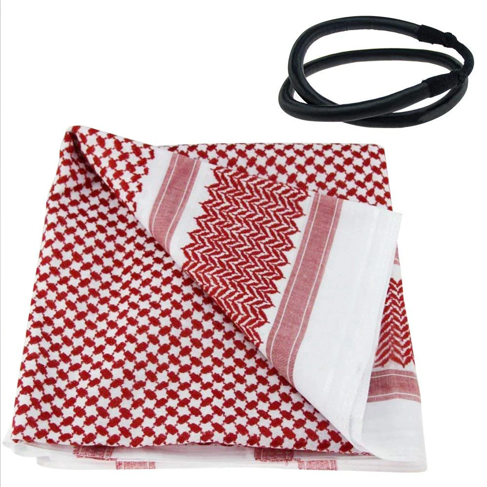 Arab Kafiya Keffiyeh Arabic Muslim Head Scarf for men with Aqel Rope