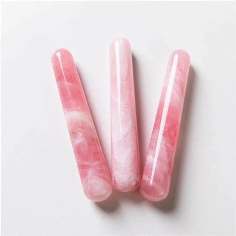 Pink Crystal Massage Stick Natural Rose Quartz Yoni Wands Wood Magic Stone Ornament Gifts Gemstone Craft Pleasure Wand Body Hand