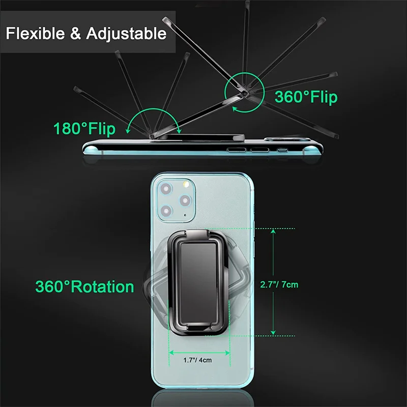 Universal Foldable Desk Phone Holder for iPhone 12 11 Pro Samsung Huawei XiaoMi Metal Finger Ring Kickstand Tablet Desktop Stand