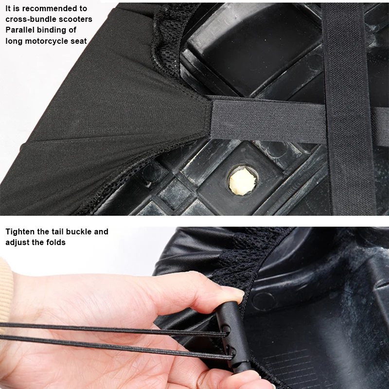 Elastic Motorcycle Seat Cover Universal Motorcycle Flexible Seat Protector DIY with Storage Bag TD326