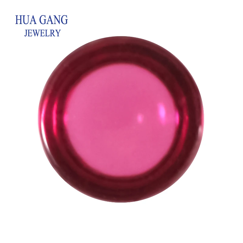 Glass beads Stone  8# Red Round Shape Cabochon Cut Glass Flat Bottom Loose Synthetic Gems For Jewlry Size