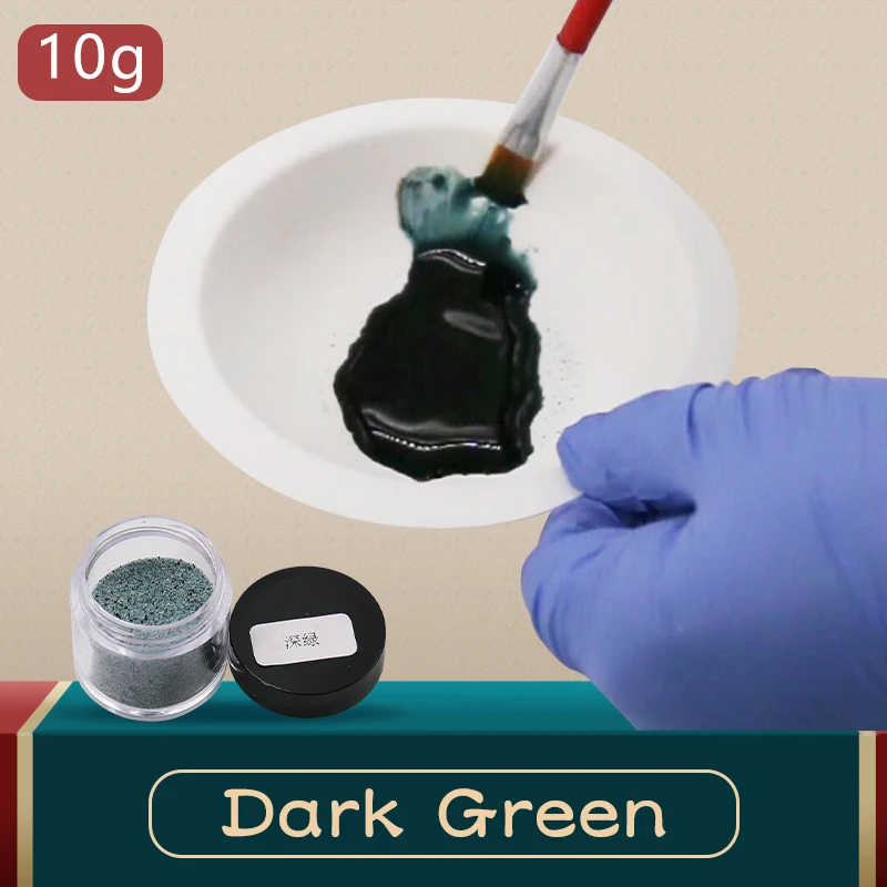 Fabric Dye Pigment Dark Green 10g for Dye Clothes,Feather,Bamboo,eggs and Fix Faded Clothes Acrylic Paint