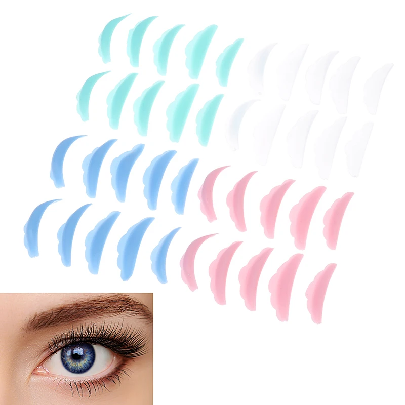 10/40Pcs Silicone Eyelash Perm Pad Colorful Recycling Lashes Rods Shield Lifting 3D Eyelash Curler Accessories Applicator Tools