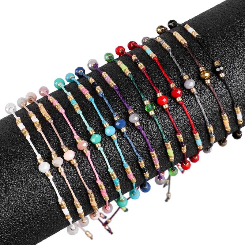 Meetvii Fashion Glass Small Beaded Bracelets for Women Thin Love MIYUKI Bracelet For Girl Gift Friendship Jewelry
