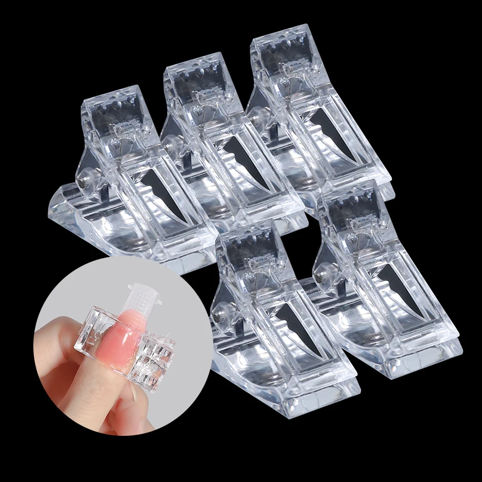 1/5pcs Acrylic Nail Clip Extension Poly Nail Gel Quick Building Prolong Fingernail Clamps Assistant Manicure Mold Accesory NT972