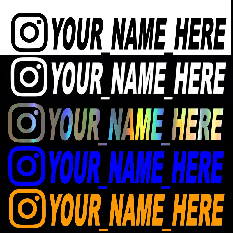 User Name Custom Personalized Instagram Car Sticker Vinyl Decals Motorcycle Car Stickers for Instagram FACEBOOK